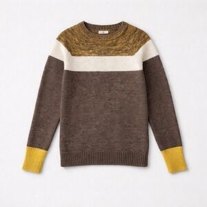 VTG Y2K Napa Girl Merino Wool Alpaca Mohair Colorblock Sweater Earthy SM Italy